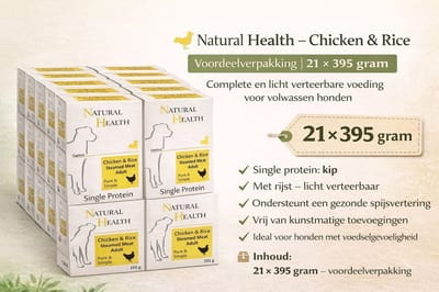 Natural Health Dog Steamed P&S Chicken & Rice - 21x 395gram