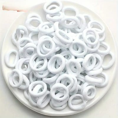 Set van 20 Witte Haarelastiekjes – Zachte en Sterke Elastieken voor Kinderen en Volwassenen – Haaraccessoires Zonder Metalen Sluiting – Voor Dagelijks Gebruik