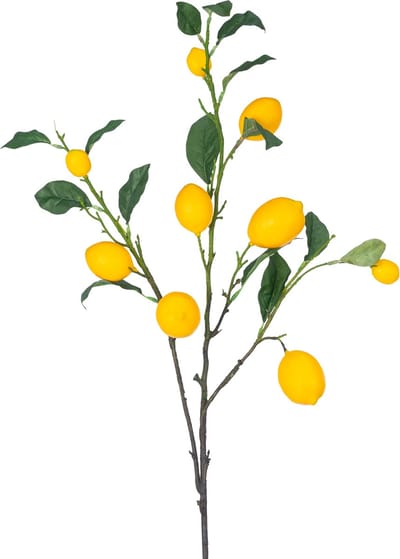 Easyplants | Kunsttak Lemon 104 cm geel | Zijde | Nepbloemen | geel | Onderhoudsvrij | Kant-en-klaar