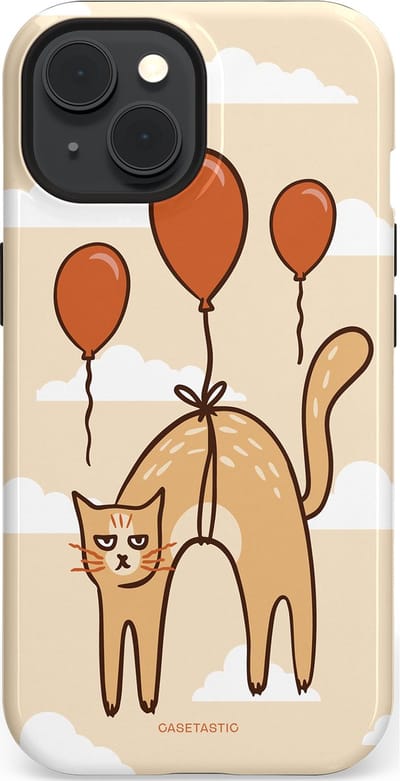 Casetastic Hoesje Geschikt voor Apple iPhone 15 Magsafe - Stijlvolle Beschermende Duo-layer Case - Kattenfeest Ballonnen