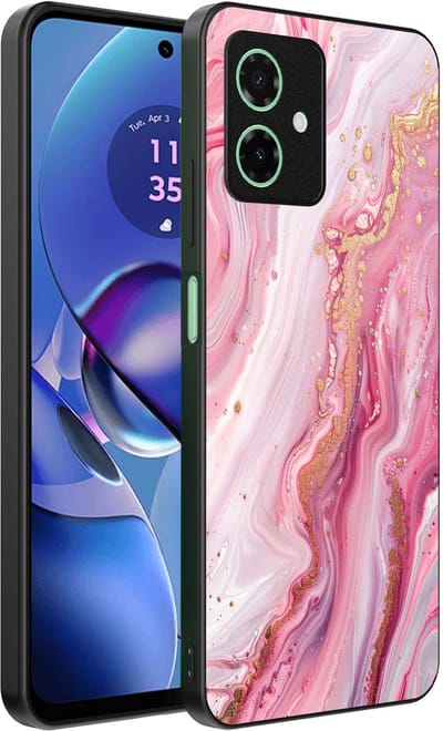 Smartphonica Telefoonhoesje Geschikt voor Motorola Moto G64 met marmer opdruk - TPU backcover case marble design - Roze geschikt voor Motorola Moto G64