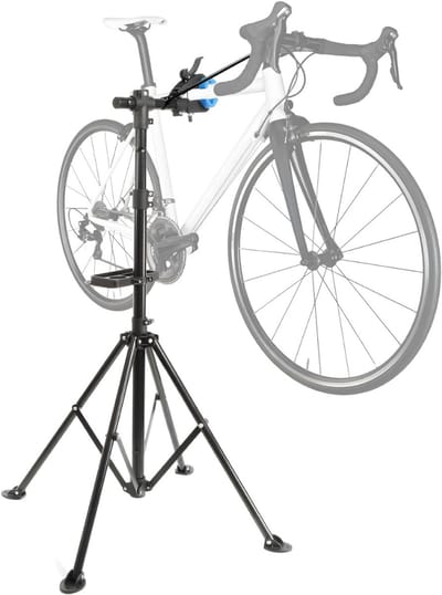 KAD® Fietslift - Fiets Montagestandaard – Professionele Fietsreparatiestandaard – In Hoogte Verstelbaar – 360° Draaibare Klem - Zwart - 90cm x 90cm x 123cm