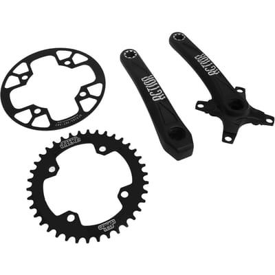 Fietscrankstel 38T Narrow Wide Kettingblad met 170mm Crankarmen 36T tot 38T Beschermplaat Mountainbike Crankstel black