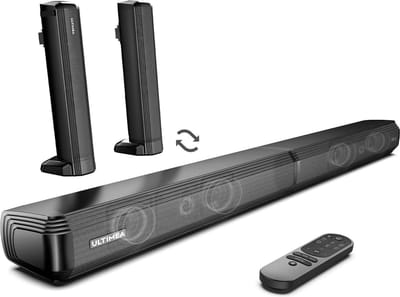 Soundbar - 2-in-1 - 2.2ch Soundbar voor TV - Stereo - BT 5.3 - 100W - 87dB - 3 EQ-modi - Luidsprekers - Luidsprekerkabels - Speaker - Zwart