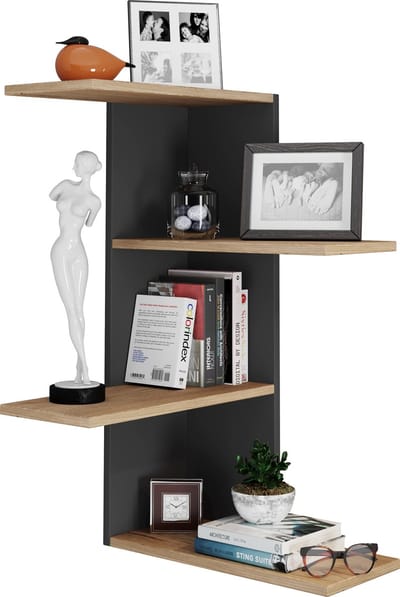 Houten wandplank Hangende plank Hoekplank Wandplank Plank Balos