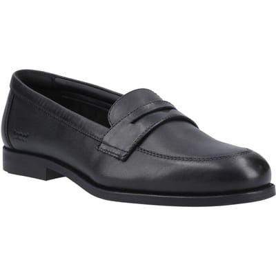 Pod Islay Meisjes Zwarte Leren Mocassins
