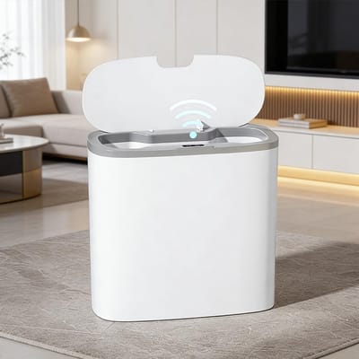 Automatische Prullenbak 14L met Sensor en Wandmontage - Stille, Waterdichte en Slimme Plastic Afvalbak met Deksel