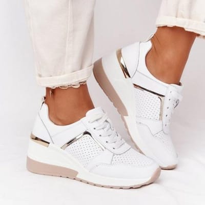 Mode Schoenen Dames Gevulkaniseerde Schoenen Wedge Sneakers Dames Sportschoenen Dames Ademende Casual Platform Dames Sneakers 38 white