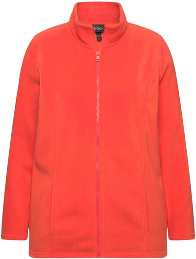 Ulla Popken - Dames - Fleecejas mix & match binnenjas gerecycled - Koraal - Maat 42+