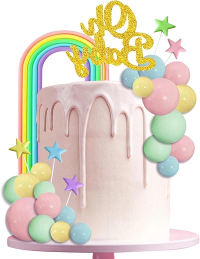 Taartdecoratie Regenboog - 27 Stuks - Kleurrijke Versieringen - Perfect voor Kinderfeestjes - ShopVlot