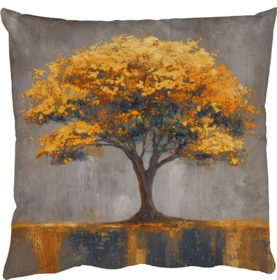 Sierkussens - Kussentjes Woonkamer - 50x50 cm - Boom - Bladeren - Goud - Abstract