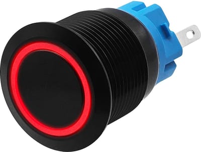 ProRide Metalen Drukschakelaar 12V ON-OFF - 19mm - Aan/uit schakelaar - Spatwaterdicht - 12V/24V - LED Indicatie Rood