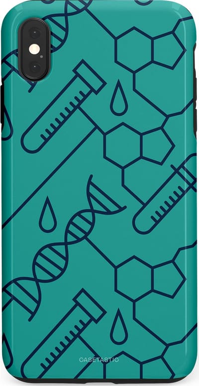 Casetastic hoesje geschikt voor Apple iPhone XS Max - Dubbellaagse bescherming - DNA Creaties - Fashion Case - Turquoise