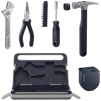 Hoto Household Tool Kit - 7 delige gereedschapskist - Grijs