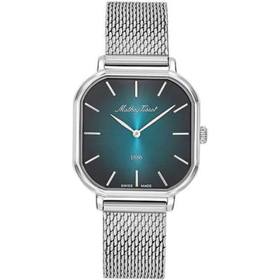 Mathey-Tissot Monsoon Vierkant Roestvrij Staal Groen Wijzerplaat Quartz D7917AV Dameshorloge groen