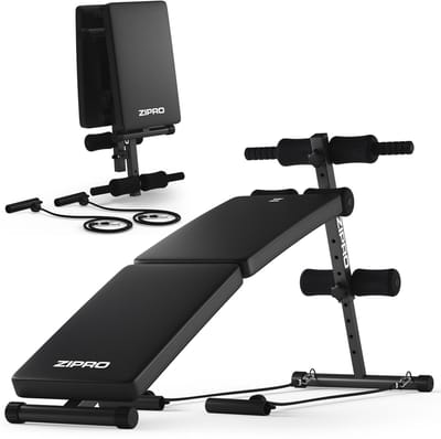 ZIPRO Sixbox - Buikspierbank - Max. 230 kg - Opvouwbaar en weerstandsbanden - Core training - Thuisgym 35 mm