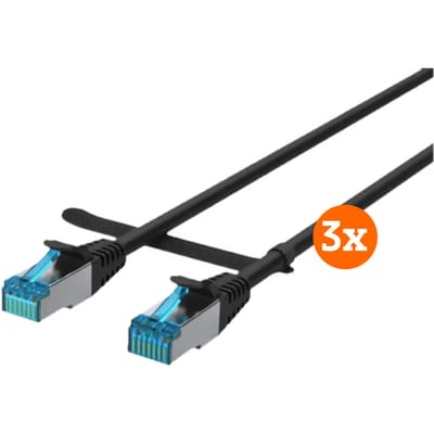 BlueBuilt Netwerkkabel STP CAT6 0,5 meter Zwart 3-Pack