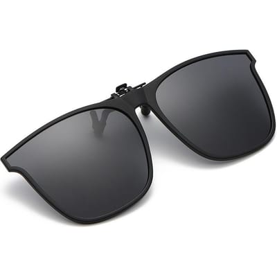 Lunettes de soleil à clipser Lunettes Hommes Femmes Photochromiques Lunettes pour Conducteur de Voiture Vision Nocturne Anti-éblouissement Lunettes Carrées Vintage Qualité Professionnelle black gray