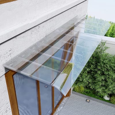 Luifel Deur - Voortent Regenkap - Bescherming Buiten - Transparant Polycarbonaat - 40x50cm - Transparant