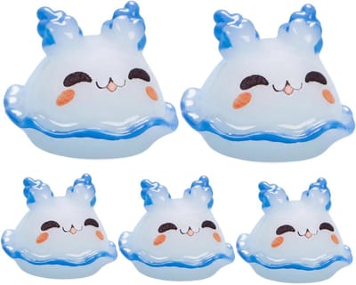 Mini Zeeslakken Set - Hars Beeldjes - Miniatuur Decoratie - Realistische Details - 5 Stuks - Wit