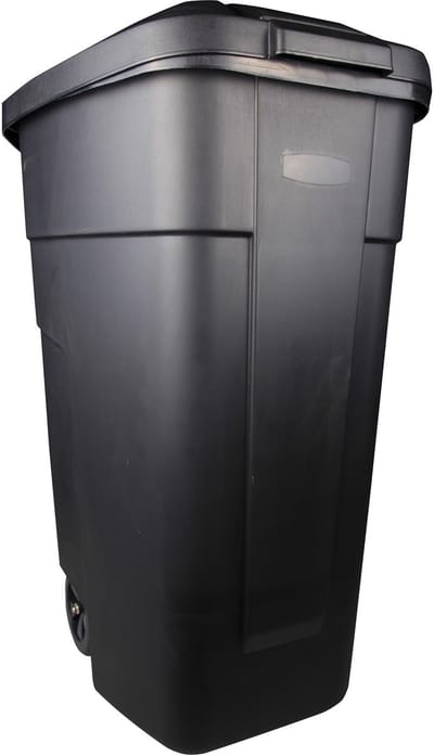 AFVALBAK ZWART 110L 58X52XH88CM VERRIJDBAAR