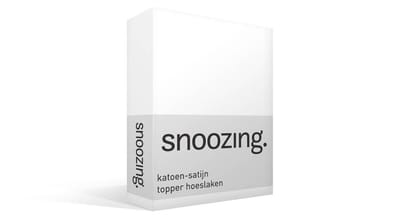 Snoozing - Katoen-satijn - Topper - Hoeslaken - Eenpersoons - 70x200 cm - Wit