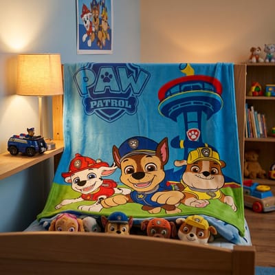 Fleecedeken Paw Patrol 110x150cm – Chase Marshall Rubble – Officiële Licentie