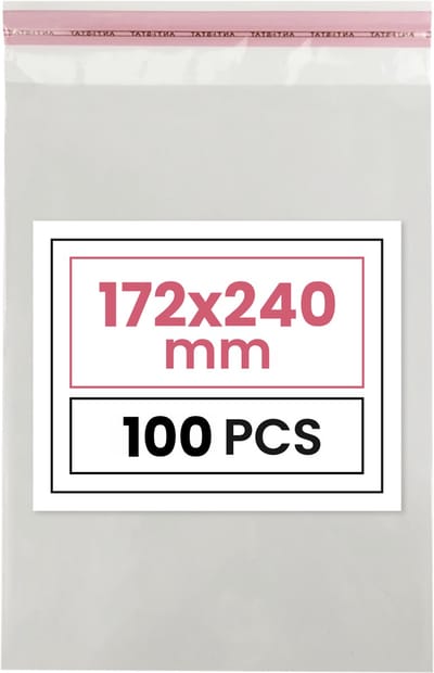 Plastic zakjes met plakstrim - 17,2x24 cm - transparant - 100 zakken