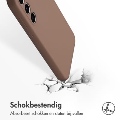 Accezz Hoesje - Geschikt voor Samsung Galaxy A35 - Liquid Silicone Backcover - Lichtbruin