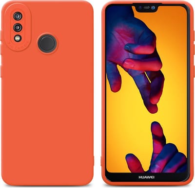 Cadorabo Hoesje geschikt voor Huawei P20 LITE 2018 / NOVA 3E in FLUID ORANJE - Beschermhoes gemaakt van flexibel TPU silicone Cover Fluid Case