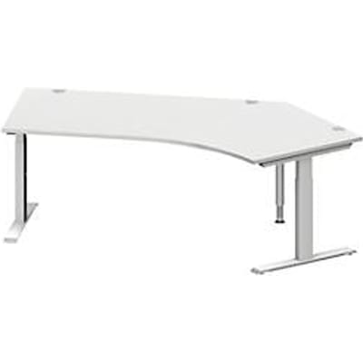 Schäfer Shop  Genius Hoekbureautafel MODENA FLEX 135°, T-poot rechthoekige buis, B 2165 mm, aanbouw rechts,