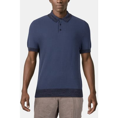 Scotch & Soda Marled Rib Sweater Ss Polo Dark Obsidian Taglia: S | Polo Outlet | Uomo