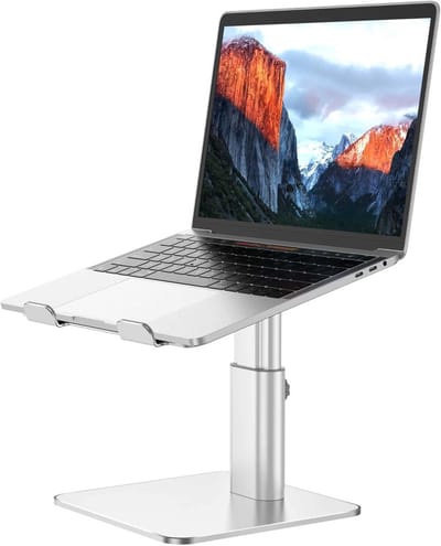 Famanu – Aluminium laptopstandaard,verstelbare notebookstandaard - stijghouder computerstandaard - compatibel met 10-15,6 inch laptops - Zilver