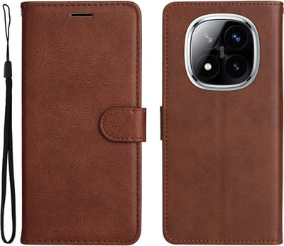 Coverup Hoesje - Geschikt voor Xiaomi Redmi Note 14 Pro 5G / Pro+ / Poco X7 Hoesje - Coverup Book Case - Bruin