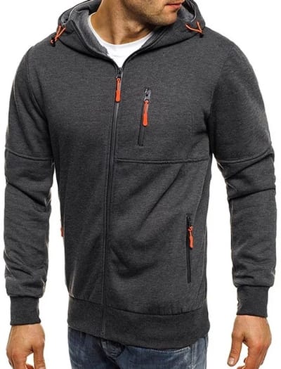 Vest met Rits - Capuchon - Steekzakken - Grijs - Heren