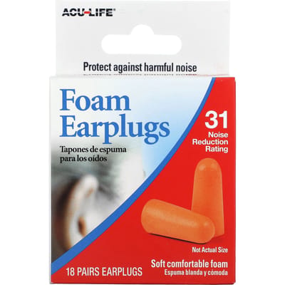 Foam earplugs, 18 pairs red