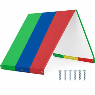 Vervangend Dak voor Speeltoestel - Universeel Speelhuisje Dakje - 132 x 226 cm (52x90 inch) - Hoogwaardig 210D Polyester - Waterafstotend en UV-Bestendig Schaduwdoek - Groen Blauw Rood