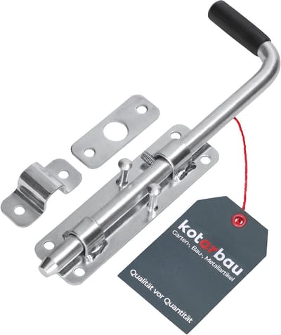 KOTARBAU® Deurgrendel, Verzinkt Staal, 22 cm, Zilver, Grondgrendel verzinkt, Bodemschuif, Deurslot, Staartgrendel, Grendel, Valgrendel, Voor Tuinpoort Garage, Schuifslot