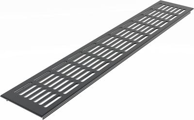 Ventilatierooster aluminium 100 mm breed antraciet RAL7016 gepoedercoat ribbelplaat