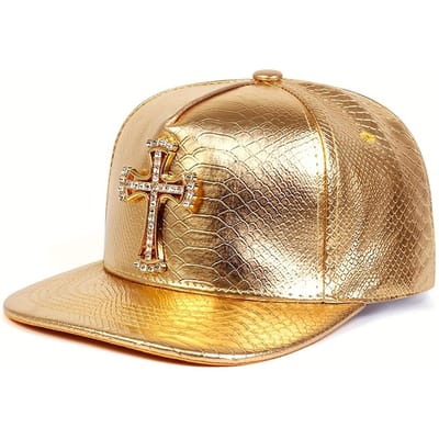 Unisex Cross Label Python Patroon Leer Hip-Hop Hoeden Lente Herfst Buiten Verstelbaar Casual Baseballpetten Zonbescherming Hoed beige