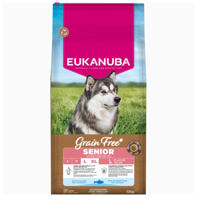Eukanuba Grain Free Senior Large Breed - Hondenvoer - Zeevis 12 kg