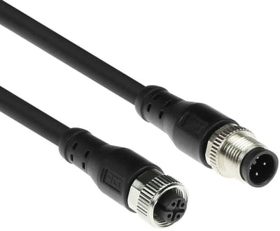 ACT Industrial 3,00 meter Sensor kabel M12A 4-polig male naar M12A 4-polig female, Superflex Xtreme TPE kabel, afgeschermd