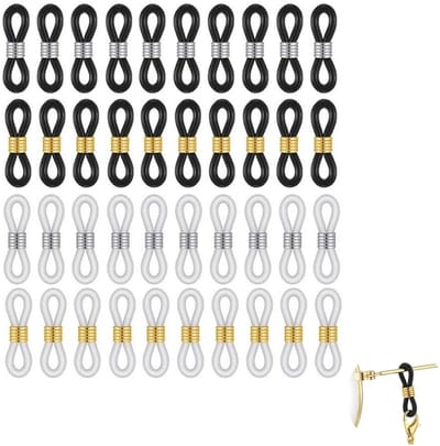 40 stuks - antislip siliconen brillenkettinguiteinden met rubberen - brillenkettingconnector - siliconen lushouder voor brillen - brillenketting-eindconnectoren - voor zonnebrillen, sportbrillen