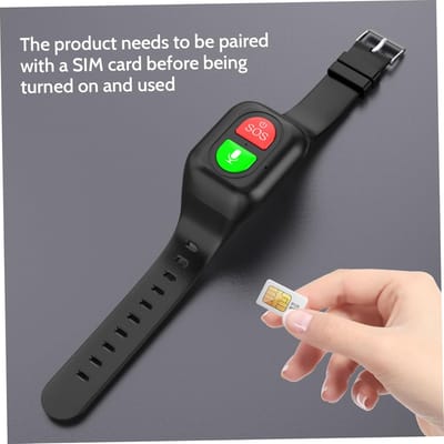 SOS Armband - Locatie Tracker - Noodoproepen Plaatsen - GPS Meervoudige Positionering - 10 x 10 x 8 cm - Zwart