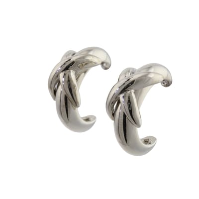 Behave - Oorbel steker zilverkleur klassiek gevlochten stijl 2 cm