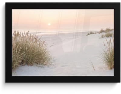 Poster in lijst - Fotolijst 30x20 cm - Posters - Horizon - Duinlandschap - Zand - Posterlijst zwart - Decoratie - Wanddecoratie woonkamer - Muurdecoratie slaapkamer