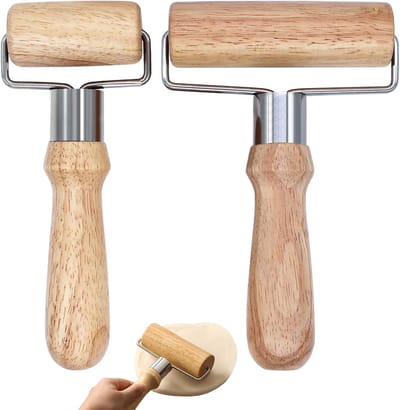 Famanu – Set van 2 houten deegrollers – kleine en middelgrote maat – ideaal voor koekjes, desserts en knoedels