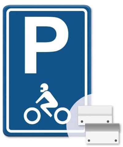 Parkeerbord Motor - blauw - Weerbestendig Aluminium - 30x45 cm - Bevestiging: Met muur-/ wandmontage beugels