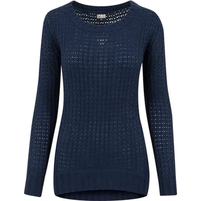 Urban Classics - Long Wideneck Sweater/trui - L - Blauw