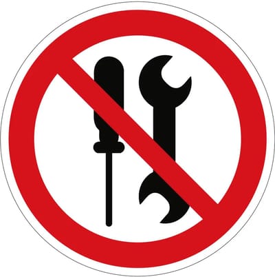 Onderhoud verboden verbodsbord - P069 | gecoat dibond materiaal | 10 cm